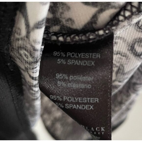 WHBM Black & White Printed Tunic Dress XXS 3/4 Sleeve Scoop - Picture 6 of 7